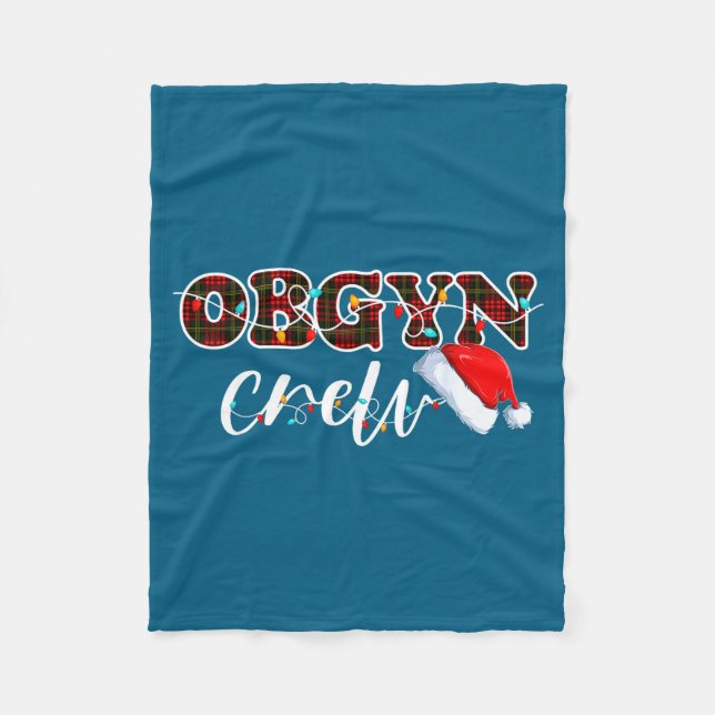 Cobertor De Velo Obgyn Crew Christmas Lights Santa Hat  (Frente)