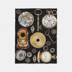 Cobertor De Velo Objetos Steampunk Gears Pocket Watch Skeletch Key