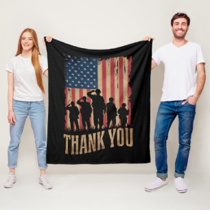 Cobertor De Velo Obrigado Dia dos Veteranos Bandeira Americana Vint