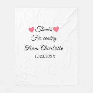 Cobertor De Velo obrigado por vir adicionar nome mensagem de texto 