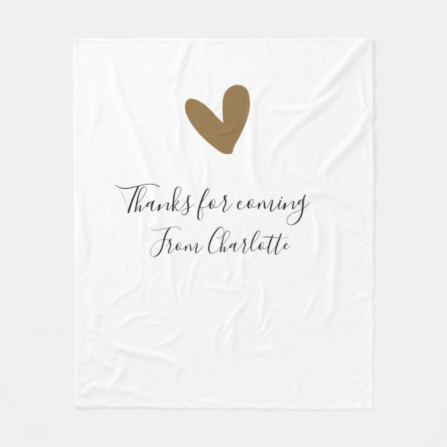 Cobertor De Velo obrigado por vir nome adicionar mensagem de texto  (Frente)