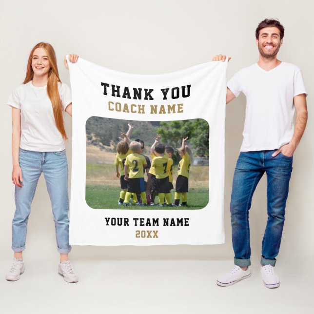 Cobertor De Velo Obrigado Treinador com foto do nome da equipe (In Situ)