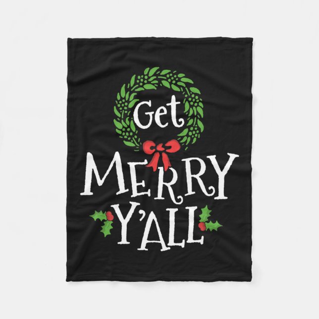 Cobertor De Velo Obtenha a Feliz Y all Southern Slang Texas Xmas Fa (Frente)