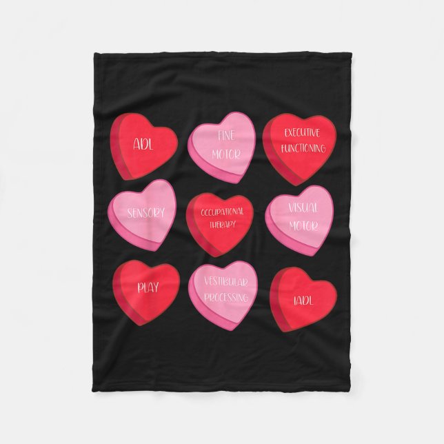 Cobertor De Velo Occupational Therapy Heart Candy Valentine Day Ot  (Frente)