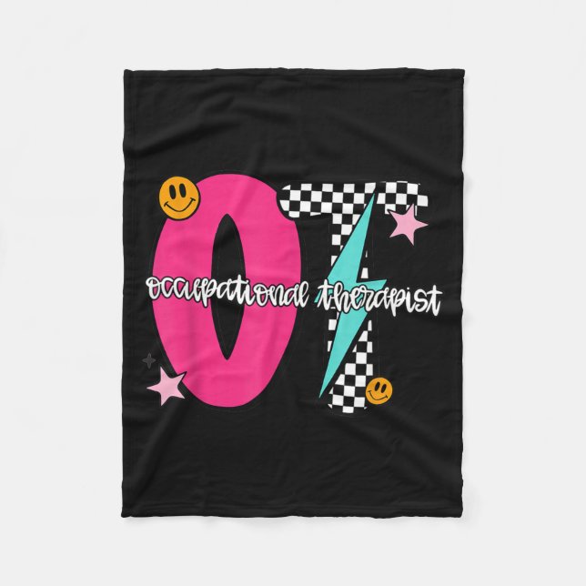 Cobertor De Velo Occupational Therast Retro Checkered Ot Graduation (Frente)