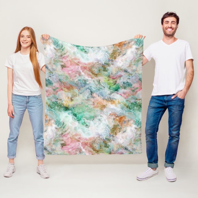 Cobertor De Velo Ocean Abstract Watercolor Grunge Pattern  (In Situ)