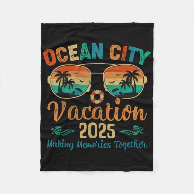 Cobertor De Velo Ocean City Beach Vacation 2025 Friends Family Summ (Frente)