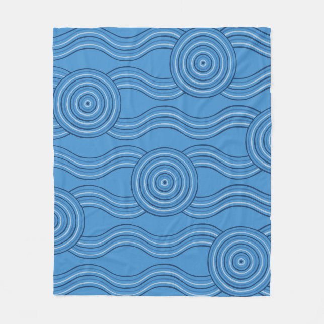 Cobertor De Velo Oceano artístico aborígene (Frente)