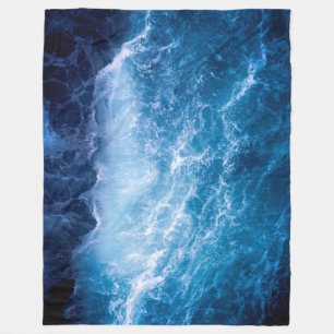 Cobertor De Velo Oceano - Ondas Azuis Escuras