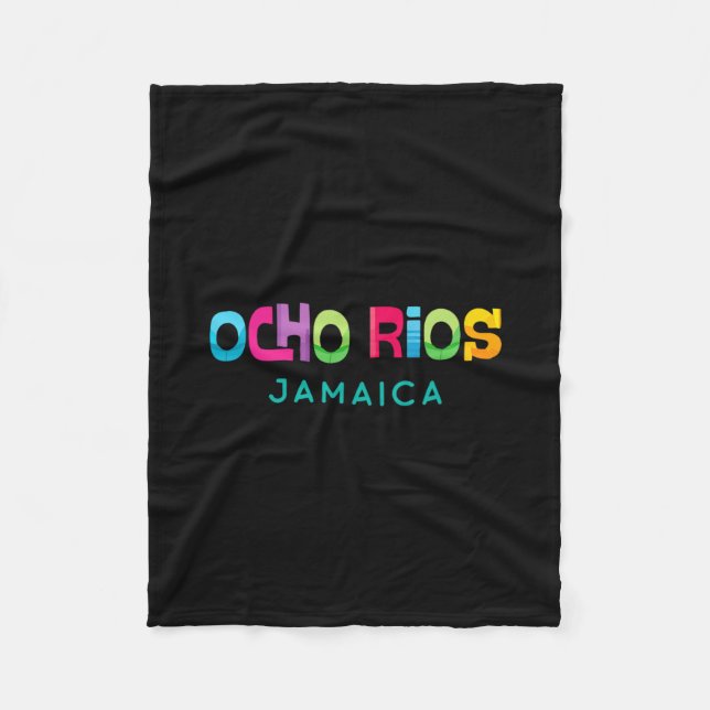 Cobertor De Velo Ocho Rios Jamaica Design Tropical Retro  (Frente)