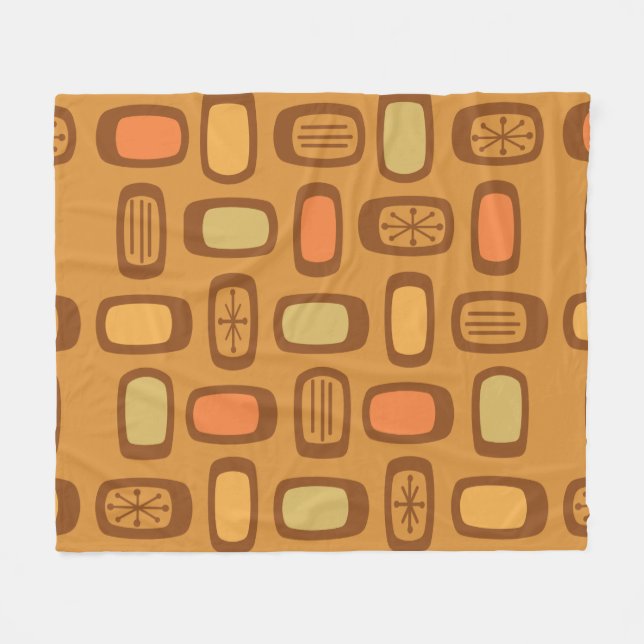 Cobertor De Velo Ochre Arredondado MCM do meio século (Frente (Horizontal))