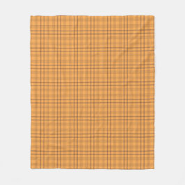 Cobertor De Velo Ochre Tartan Pattern Fleece Blanket