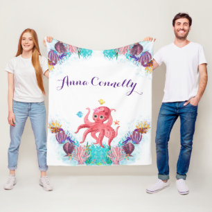 Cobertor De Velo Octopus Colorido do Mar do Oceano Cento Bebê