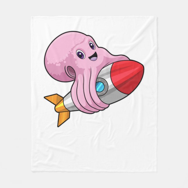 Cobertor De Velo Octopus com foguete (Frente)