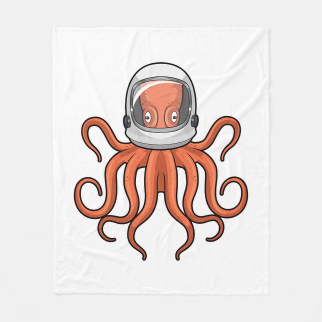 Cobertor De Velo Octopus como astronauta (Frente)