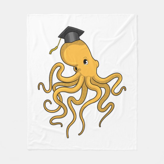 Cobertor De Velo Octopus como estudante de Diploma (Frente)
