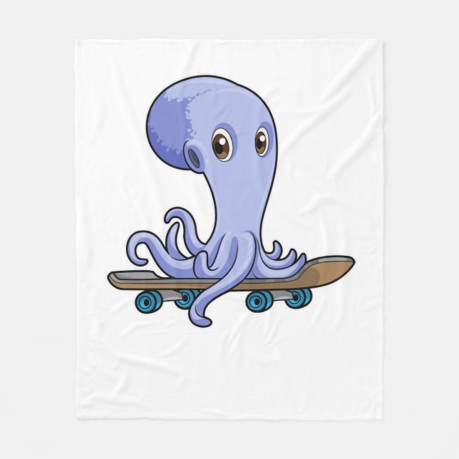 Cobertor De Velo Octopus como skater com skate (Frente)