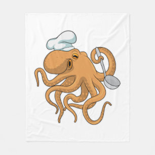 Cobertor De Velo Octopus Cook Chef Chapéu