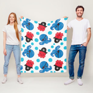 Cobertor De Velo Octopus Pirata, Padrão de Octopus, Animais do Mar