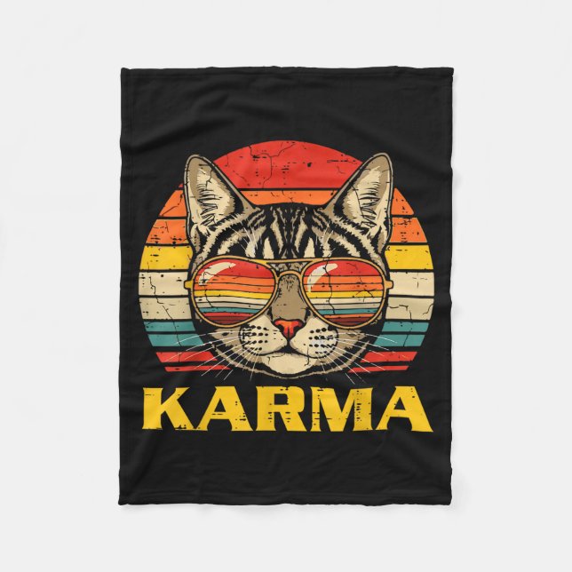 Cobertor De Velo Óculos de Sol Cara de Gato Carma Gatinho Engraçado (Frente)