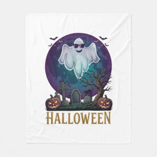 Cobertor De Velo Óculos de sol de fantasma de Halloween Roxo Luar C