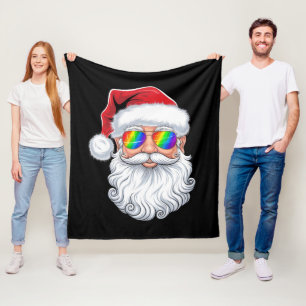 Cobertor De Velo Óculos de Sol Gays de Natal Face do Papai Noel Xma