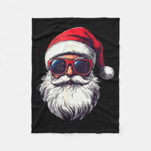 Cobertor De Velo Óculos de sol retrô com rosto do Papai Noel Natal