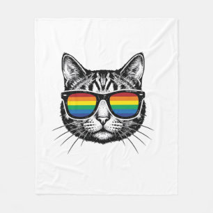 Cobertor De Velo Óculos de sol vintage arco-íris Design de camiseta