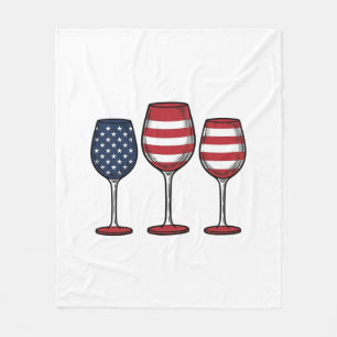 Cobertor De Velo Óculos de Vinho Patrióticos Design de Camisa Vetor