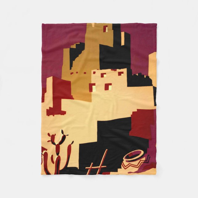 Cobertor De Velo Oeste do Sudoeste Pueblo WPA Nacional (Frente)