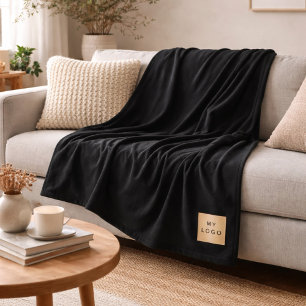 Cobertor De Velo Oferta personalizada de logotipo corporativo preto