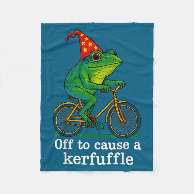 Cobertor De Velo Off To Cause A Kerfuffle Funny Frog Wizard Bicycle (Frente)