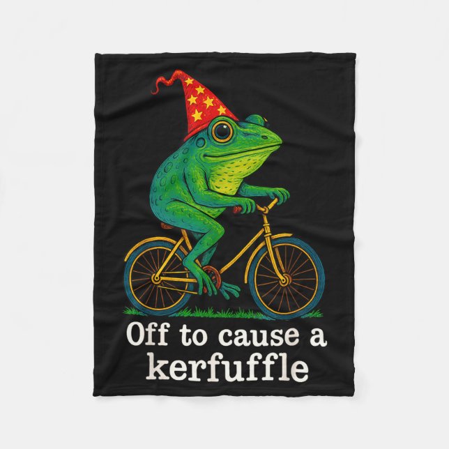 Cobertor De Velo Off To Cause A Kerfuffle Funny Frog Wizard Bicycle (Frente)