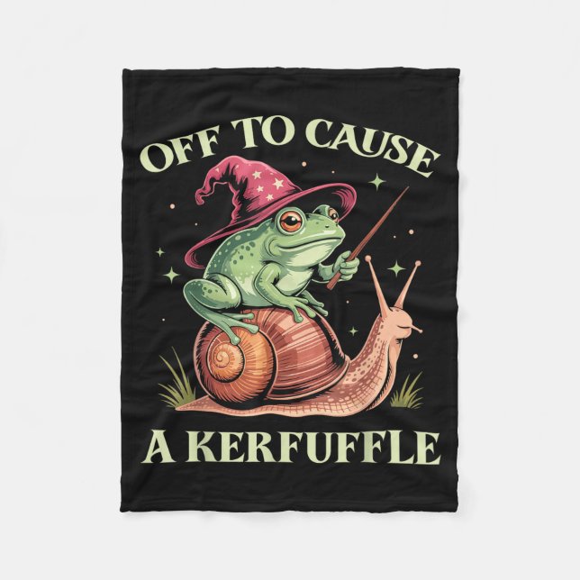 Cobertor De Velo Off To Cause A Kerfuffle Whimsical Wizard Frog Mem (Frente)