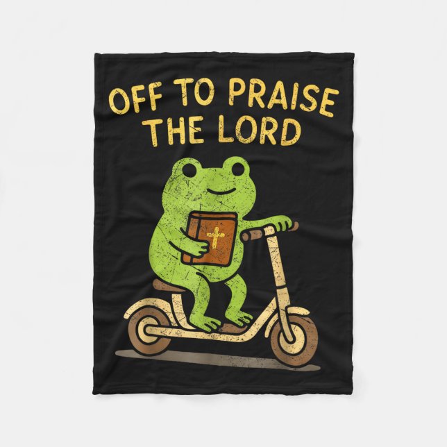 Cobertor De Velo Off To Praise The Lord Frog Christian  (Frente)