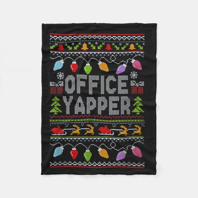 Cobertor De Velo Office Yapper Ugly Sweater Christmas  (Frente)