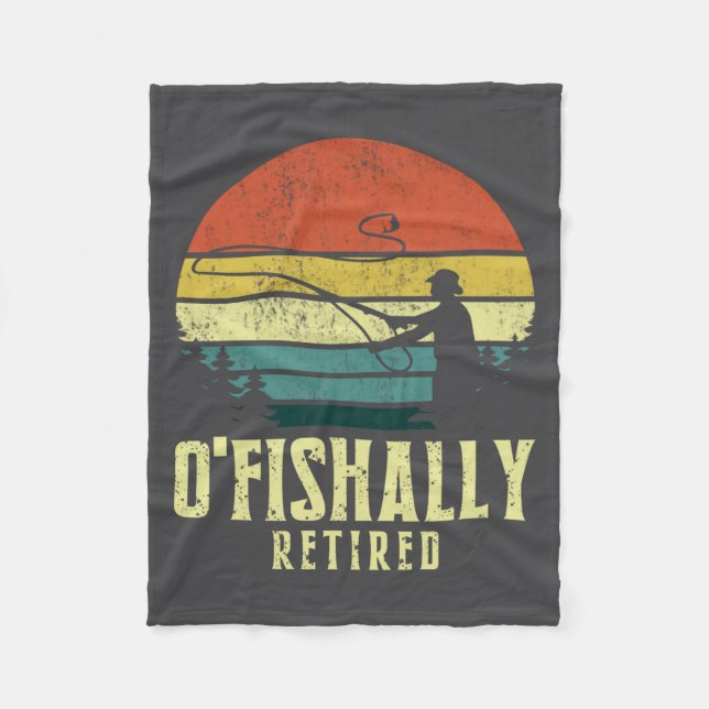 Cobertor De Velo Ofishally Retired Funny Fishing Retirement  (Frente)