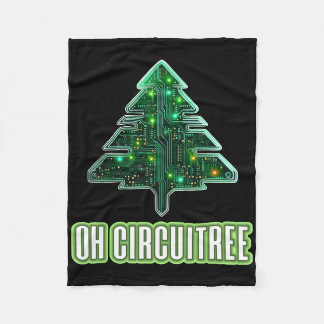 Cobertor De Velo Oh Circuitree Christmas Electronics Circuit Board  (Frente)