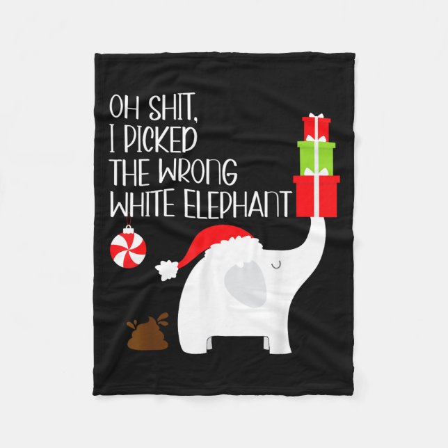 Cobertor De Velo Oh, eu peguei o Elefante Branco errado Natal Feio  (Frente)