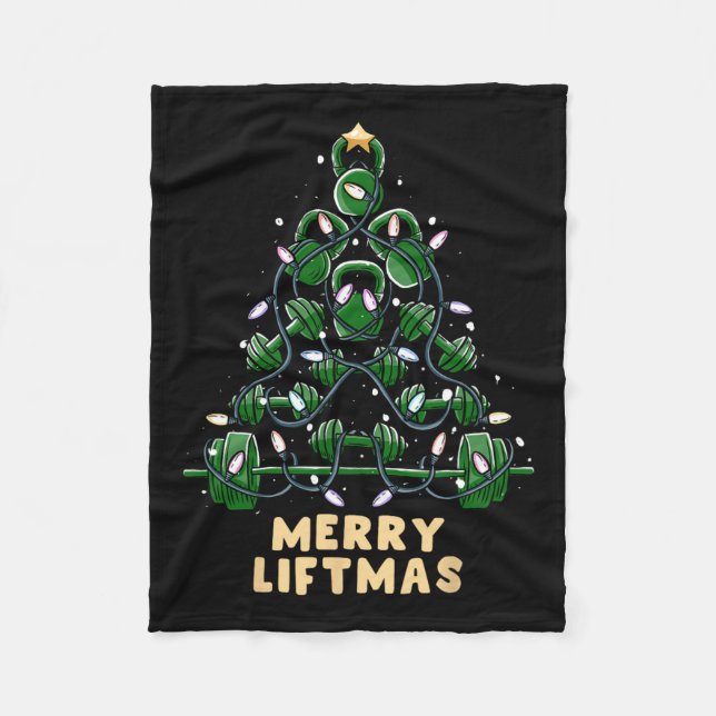 Cobertor De Velo Oh Liftmas Tree Kettlebell Gym Ugly Natal (Frente)