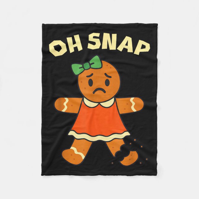 Cobertor De Velo Oh Snap, Gingerbread Girl Cookie, Broken Leg, Funn (Frente)