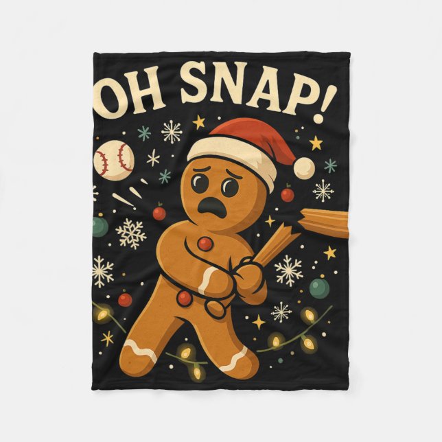 Cobertor De Velo Oh Snap Gingerbreadman Christmas Sell  (Frente)