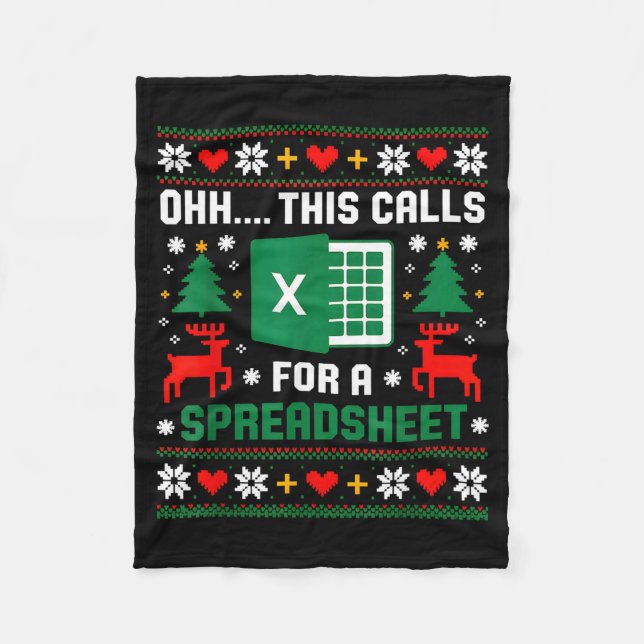 Cobertor De Velo Oh This Calls For A Spreadsheet Christmas Santa Ex (Frente)