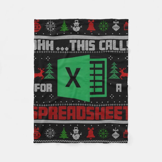 Cobertor De Velo Oh This Calls For A Spreadsheet Christmas Sweater  (Frente)