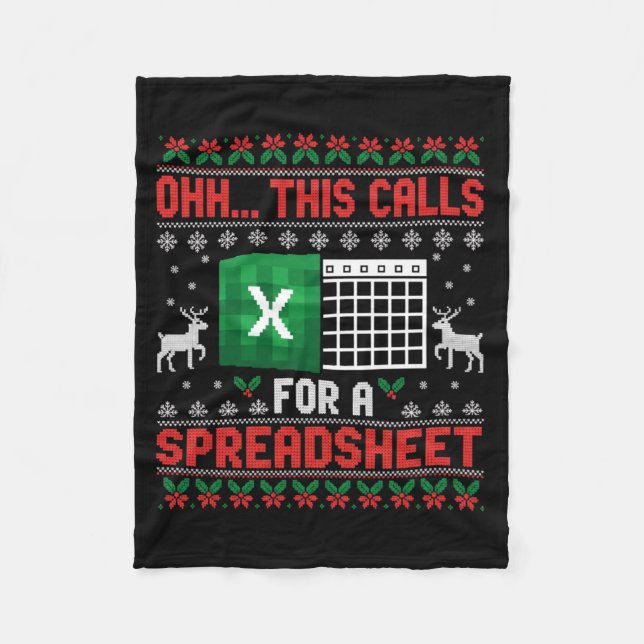 Cobertor De Velo Oh This Calls For A Spreadsheet Christmas Sweater  (Frente)