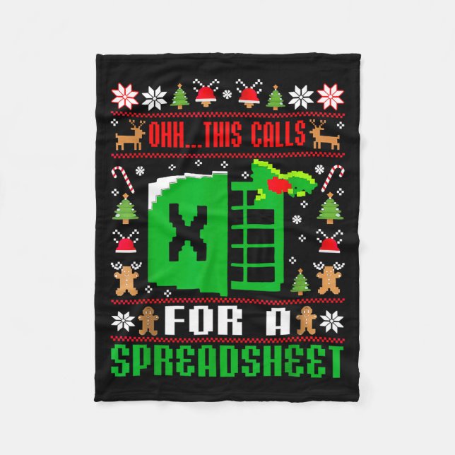 Cobertor De Velo Oh This Calls For A Spreadsheet Christmas Sweater  (Frente)