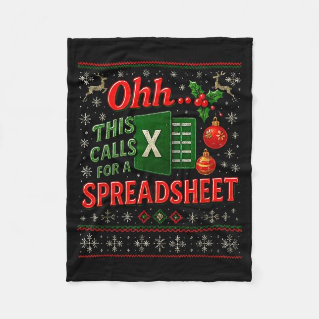 Cobertor De Velo Ohh This Calls For A Spreadsheet Funny Holiday Quo (Frente)