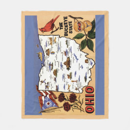 Cobertor De Velo Ohio Buckeye State Fleece Throw