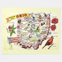 Cobertor De Velo Ohio Greetings Fleece Blanket