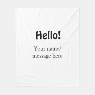 Cobertor De Velo Olá adicionar mensagem de nome simples item de neg